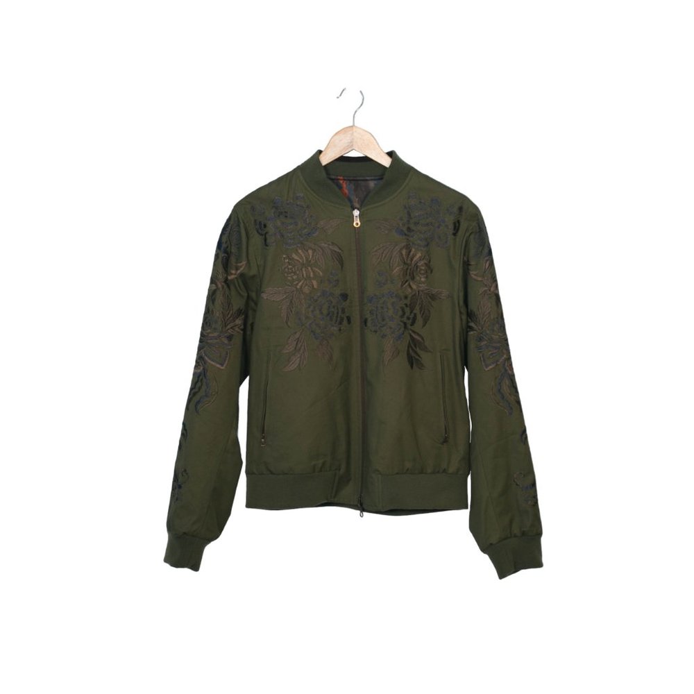 Dries Van Noten Green Detailed Bomber Jacket